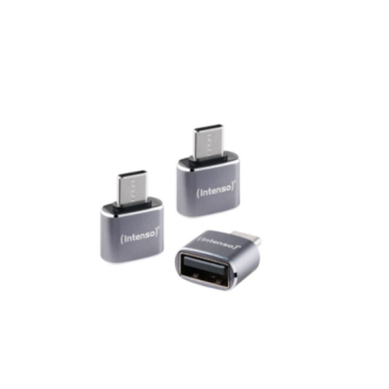 Intenso 3er Pack USB Adapter A480C USB-A Buchse zu USB-C Stecker, Unterstützt USB OTG, 480Mbps Datenübertragung,