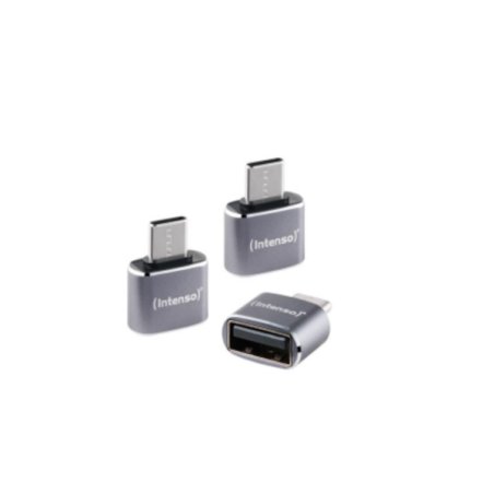 Intenso 3er Pack USB Adapter A480C USB-A Buchse zu USB-C Stecker, Unterstützt USB OTG, 480Mbps Datenübertragung,