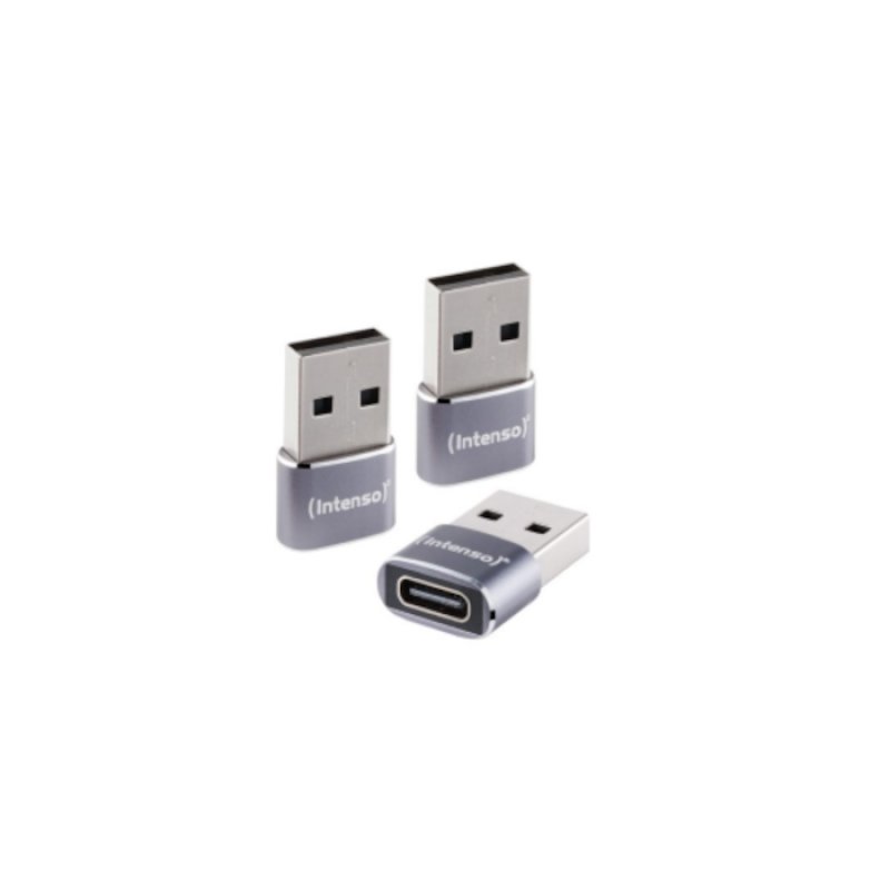 Intenso 3er Pack USB Adapter C480A USB-C Buchse zu USB-A Stecker, Unterstützt USB OTG, 480Mbps Datenübertragung,