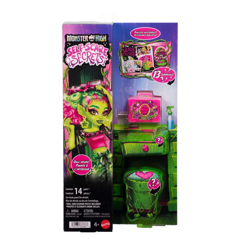 Monster High Self-Scare Secrets Venus McFlytrap Fashion Doll with 13 Realistic Accessories