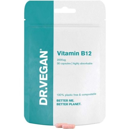 DR.VEGAN Daily Vitamin B12 30 Vegan-Friendly Capsules 2000ug - One-A-Day