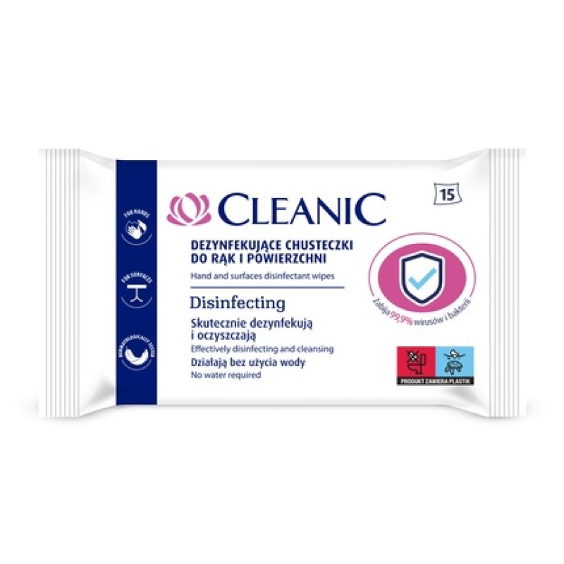 Harper Cleanic Disinfecting Wipes For Hands And Surfaces 15 Pieces