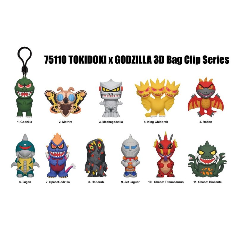 TOKIDOKI X GODZILLA - Series 1 - 3D Foam Bag Clip (Display 24 Pcs)