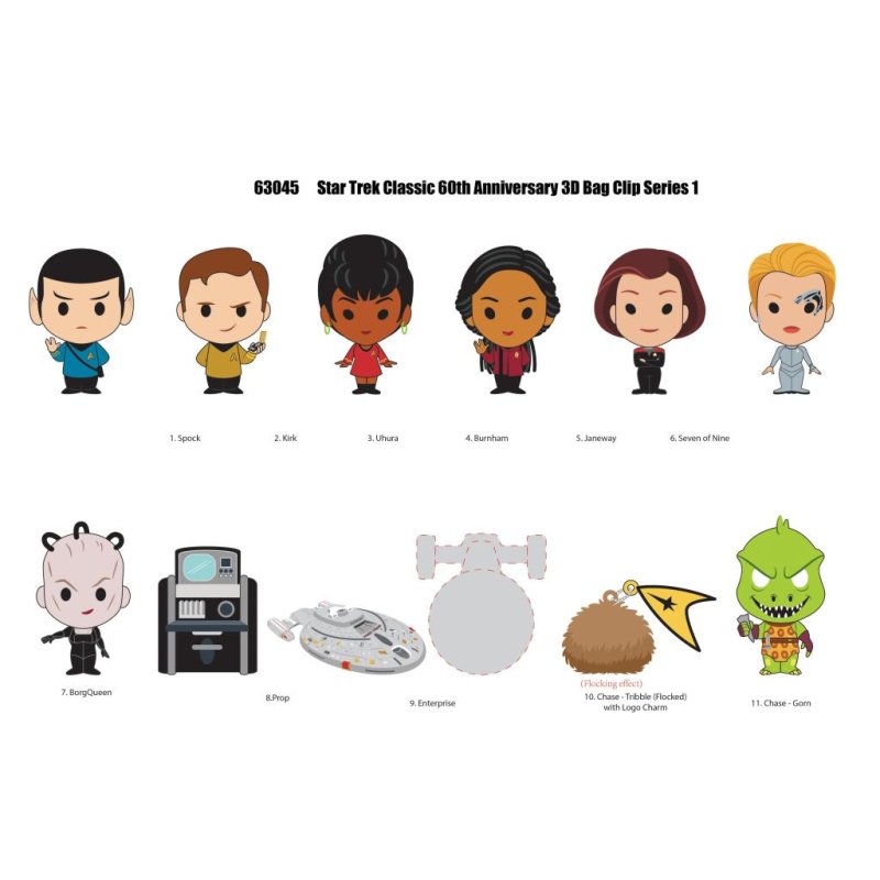 STAR TREK - Series 1 - 3D Foam Bag Clip (Display 24 Pcs)