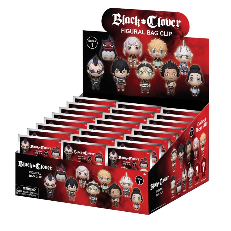 BLACK CLOVER - Series 1 - 3D Foam Bag Clip (Display 24 Pcs)