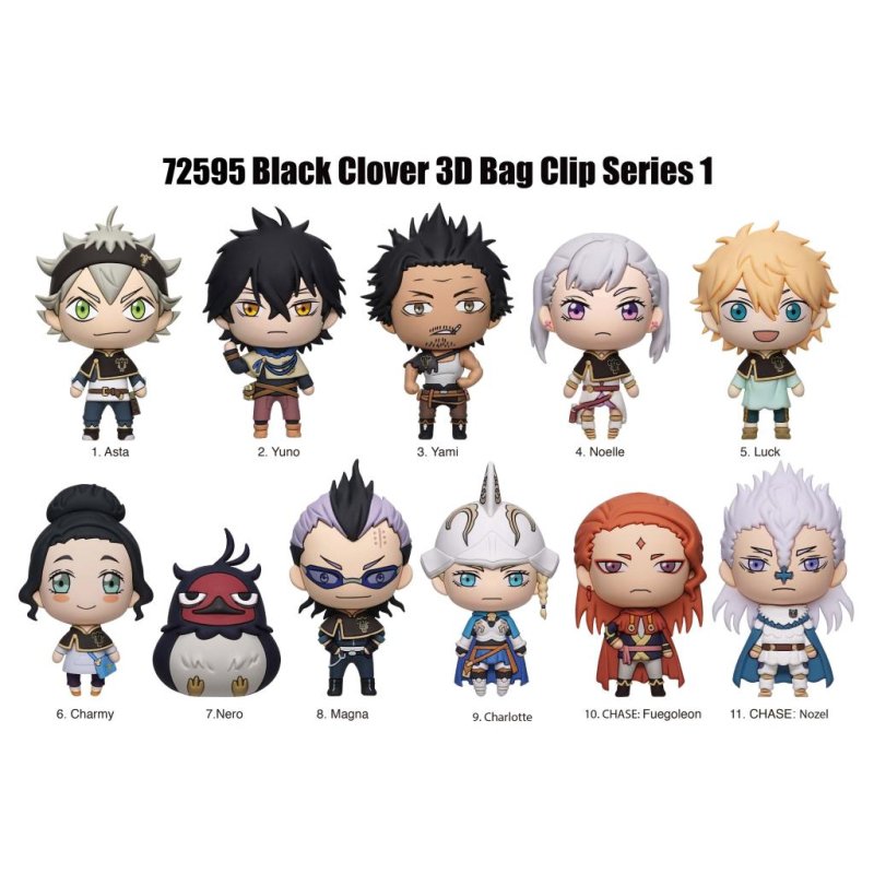 BLACK CLOVER - Series 1 - 3D Foam Bag Clip (Display 24 Pcs)