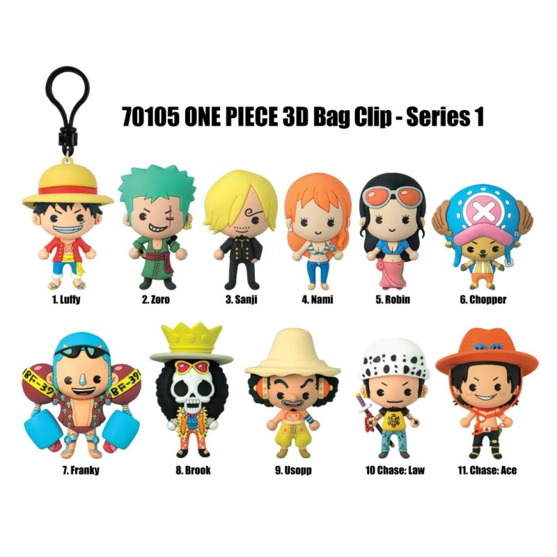 ONE PIECE - Series 1 - 3D Foam Bag Clip (Display 24 Pcs)