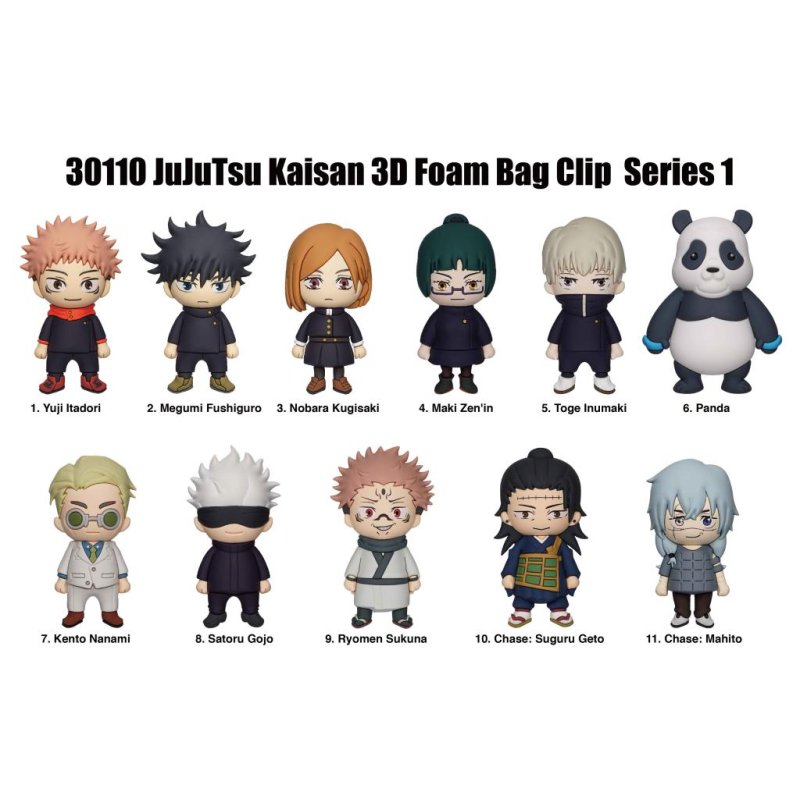 JUJUTSU KAISEN - Series 1 - 3D Foam Bag Clip (Display 24 Pcs)