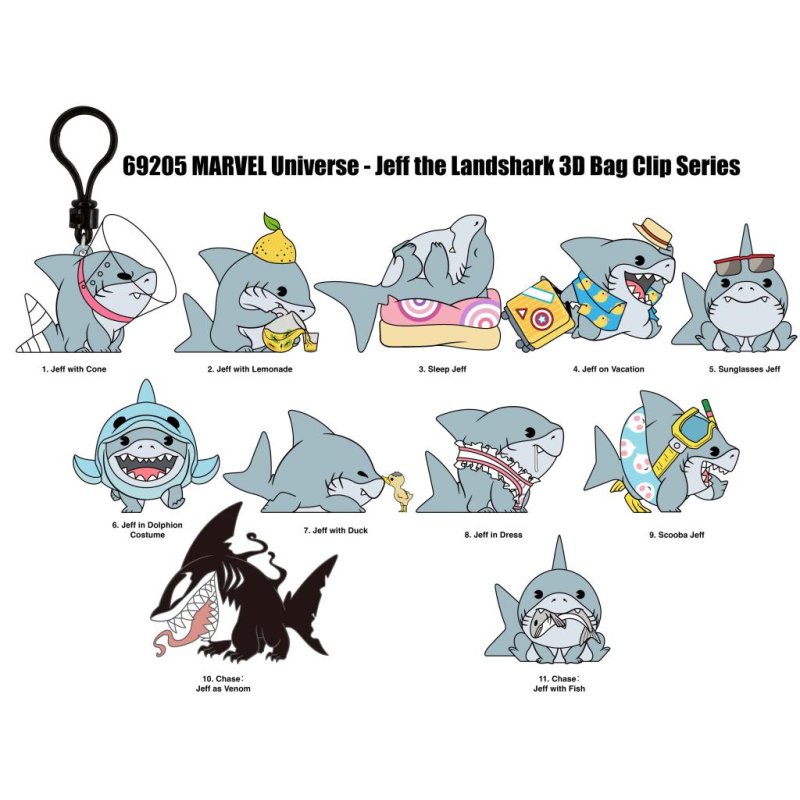 MARVEL RIVALS - Jeff Series 17 - 3D Foam Bag Clip (Display 24 Pcs)