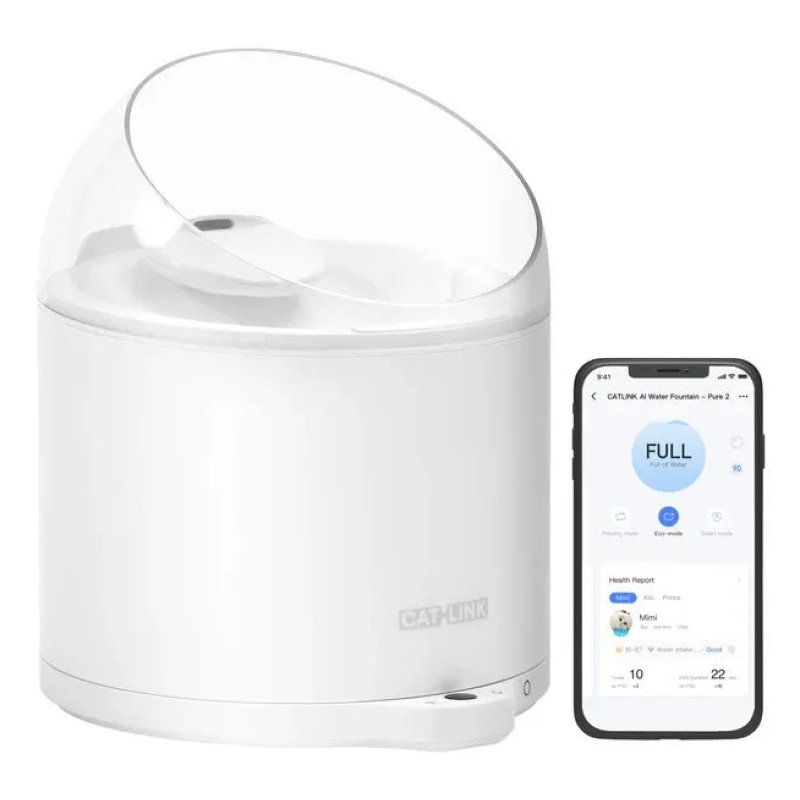 CATLINK PURE 2 dog/cat feeder/waterer Acrylonitrile butadiene styrene (ABS) White Universal Automatic pet waterer