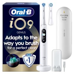 Oral B - iO9 Electric Toothbrush - White - 2 Brush Head, Charging Travel Case