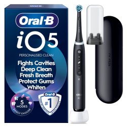 Oral B - iO5 Electric Toothbrush - Black - 1 Brush Head, Premium Travel Case