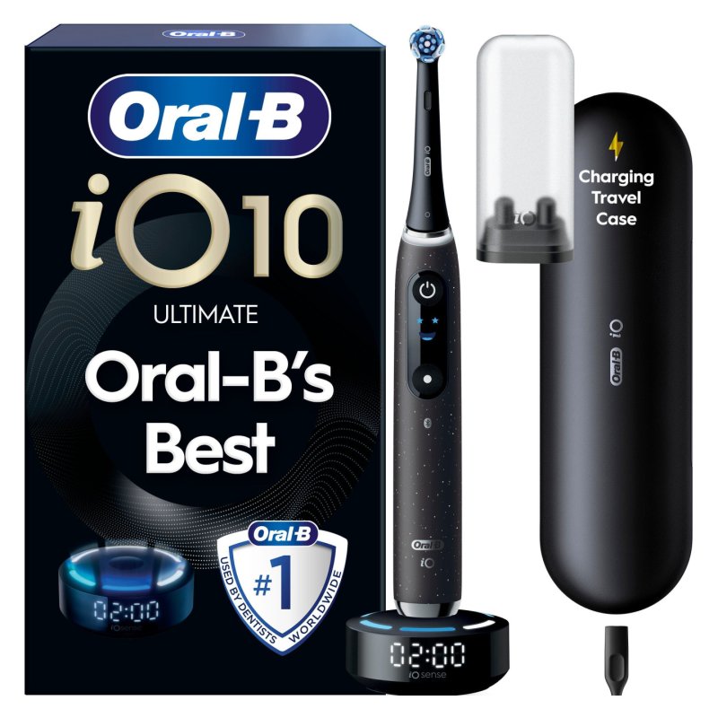 Oral B - iO 10 Electric Toothbrush - Cosmic Black - 1 Brush Head, Charging Travel Case