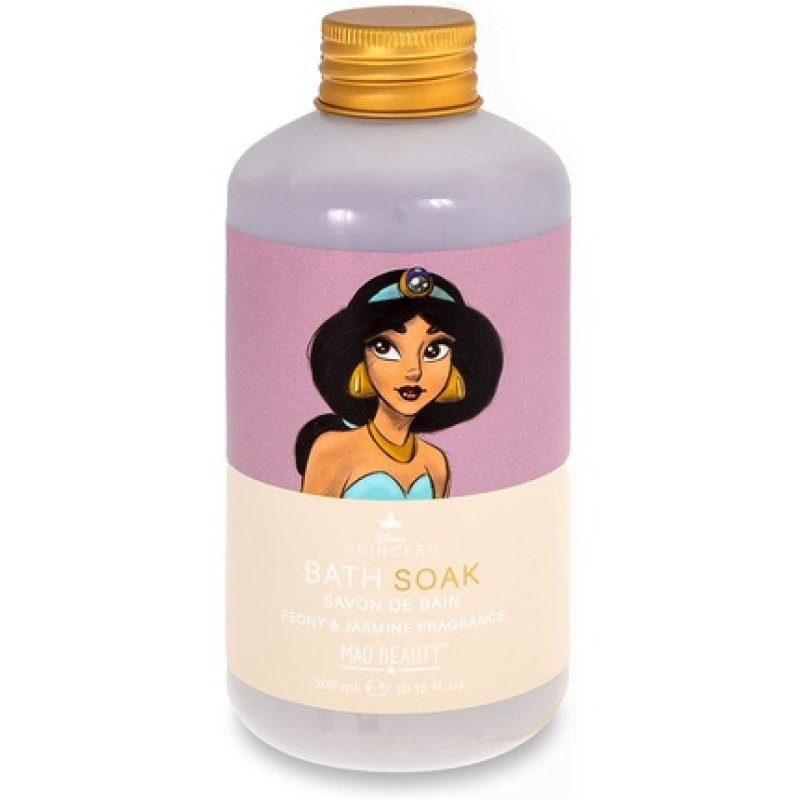 MAD BEAUTY Disney Pure Princess Jasmine Bath Soak with Peony and Jasmine Fragranced Bubble Bath - Aladdin
