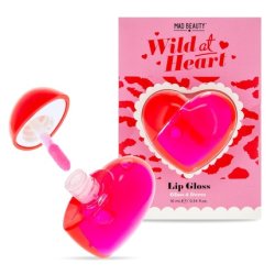 Mad Beauty Wild At Heart Lip Gloss Shimmering Heartshaped Packaging Wild Cherry Scent Crueltyfree Gift For Beauty Lovers