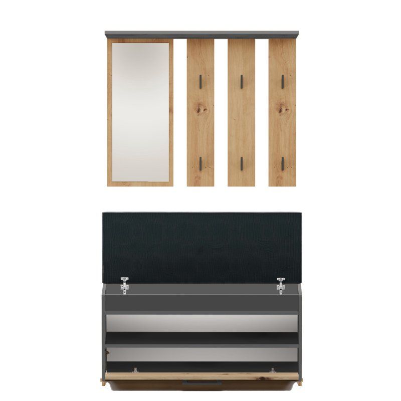 Topeshop GAR PARMA ANT/ART armoire d’entrée