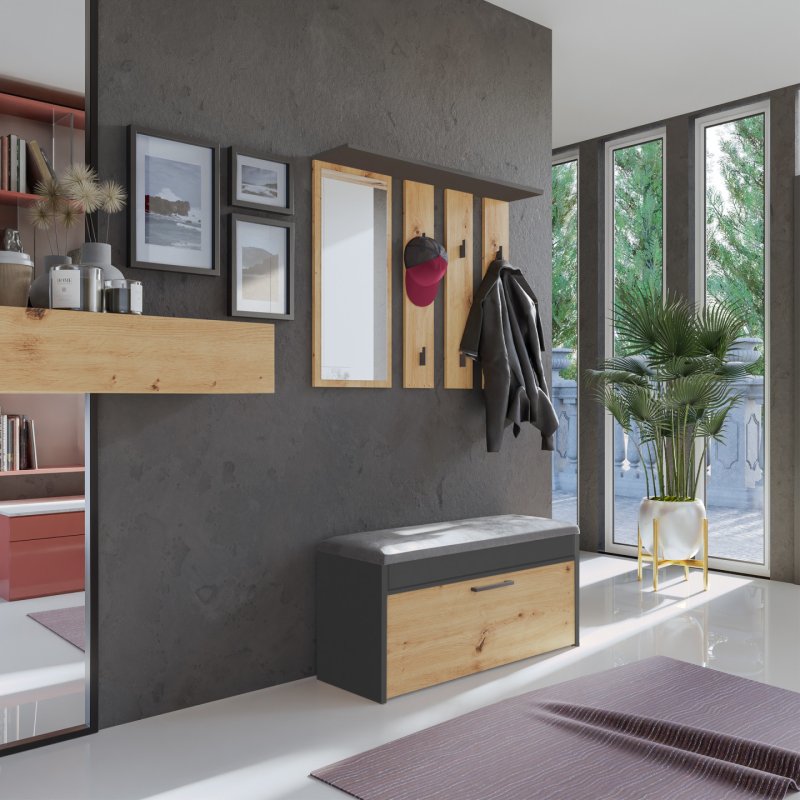 Topeshop GAR PARMA ANT/ART armoire d’entrée