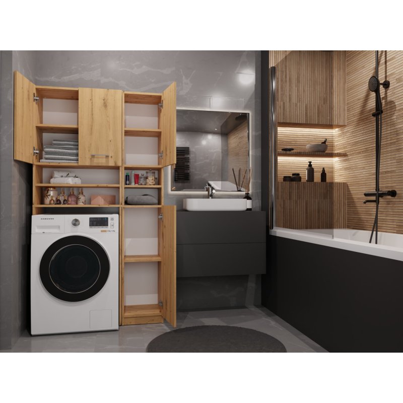 Topeshop ZESTAW MARPOL ART bathroom storage cabinet Oak