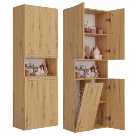 Topeshop NEL 1K DK ART KPL bathroom storage cabinet Oak