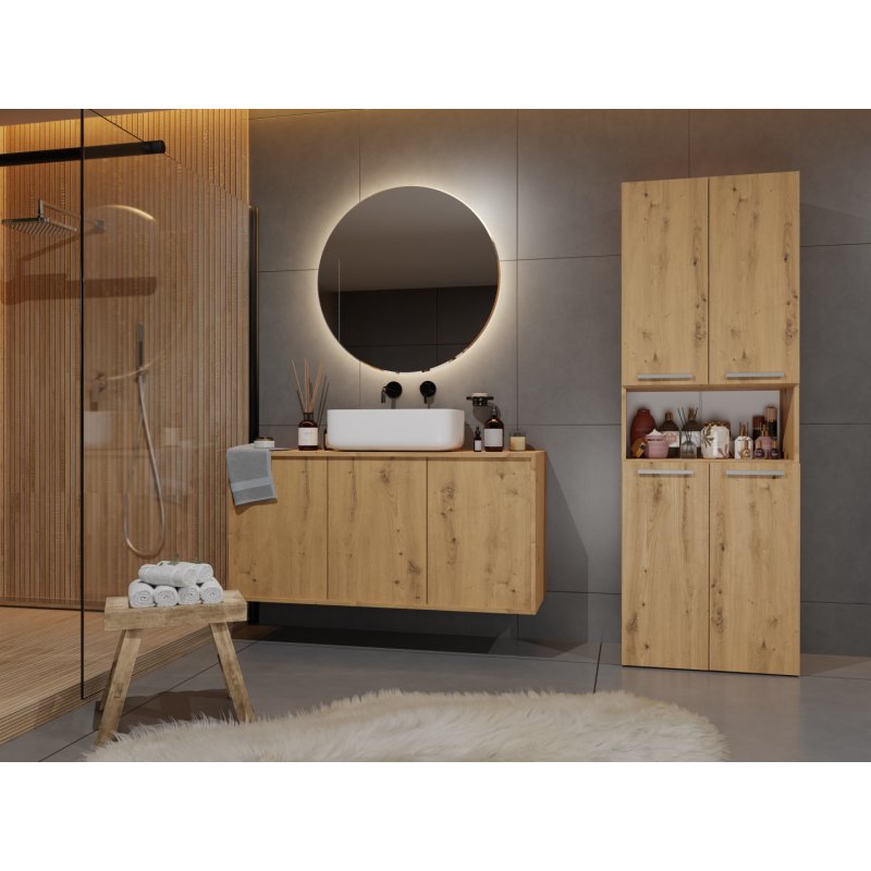 Topeshop NEL 1K DK ART KPL armoire de rangement de salle de bain Chêne