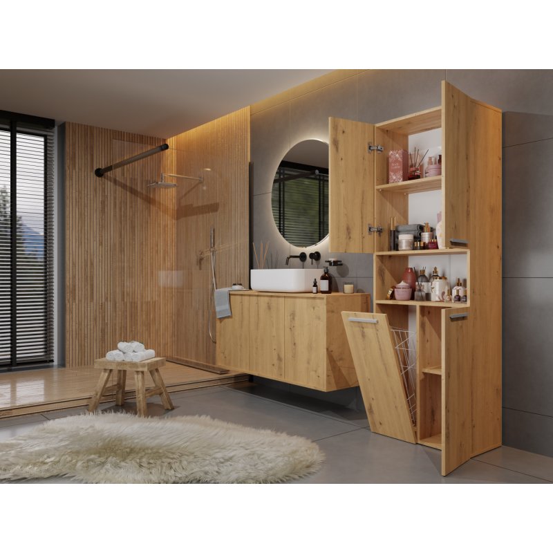 Topeshop NEL 1K DK ART KPL bathroom storage cabinet Oak