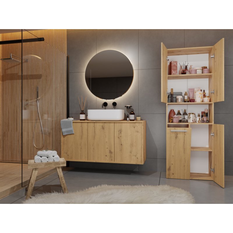 Topeshop NEL 1K DK ART KPL armoire de rangement de salle de bain Chêne
