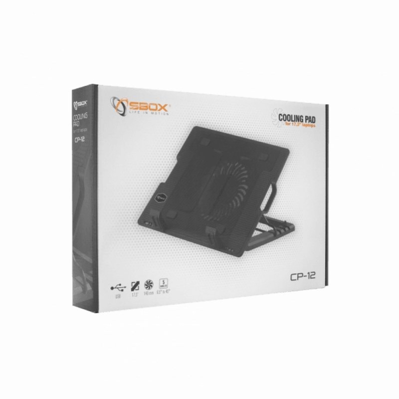 SBOX CP-12 système de refroidissement pour ordinateurs portables 43,9 cm (17.3") 1200 tr/min Noir