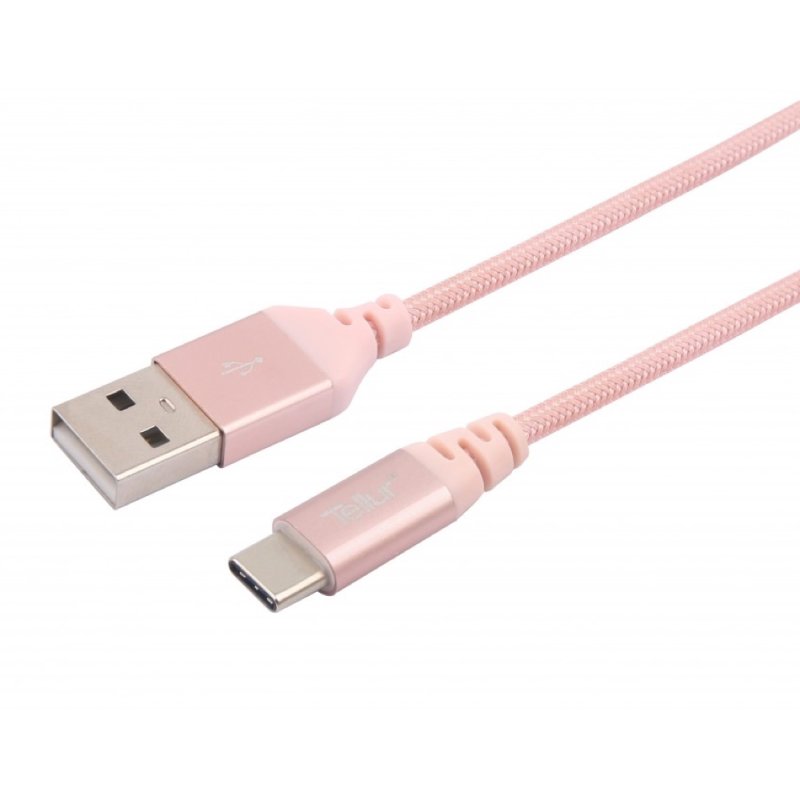 Tellur TLL155281 câble USB 1 m USB 2.0 USB A USB C Or rose