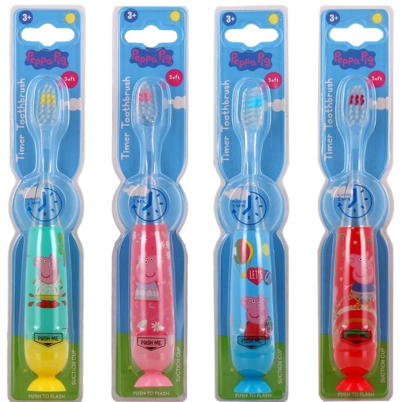 Peppa Pig Flashing Timer Toothbrush With Suction Cup For Ages 3 And Up