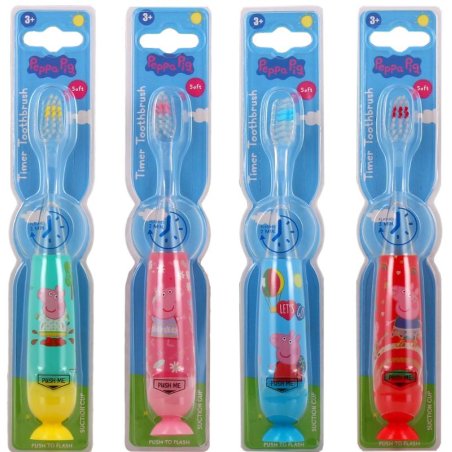 Peppa Pig Flashing Timer Toothbrush With Suction Cup For Ages 3 And Up