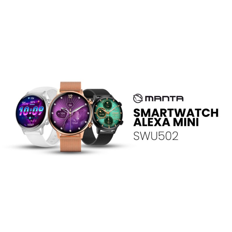 Smartwatch damski Manta Alexa Mini biały