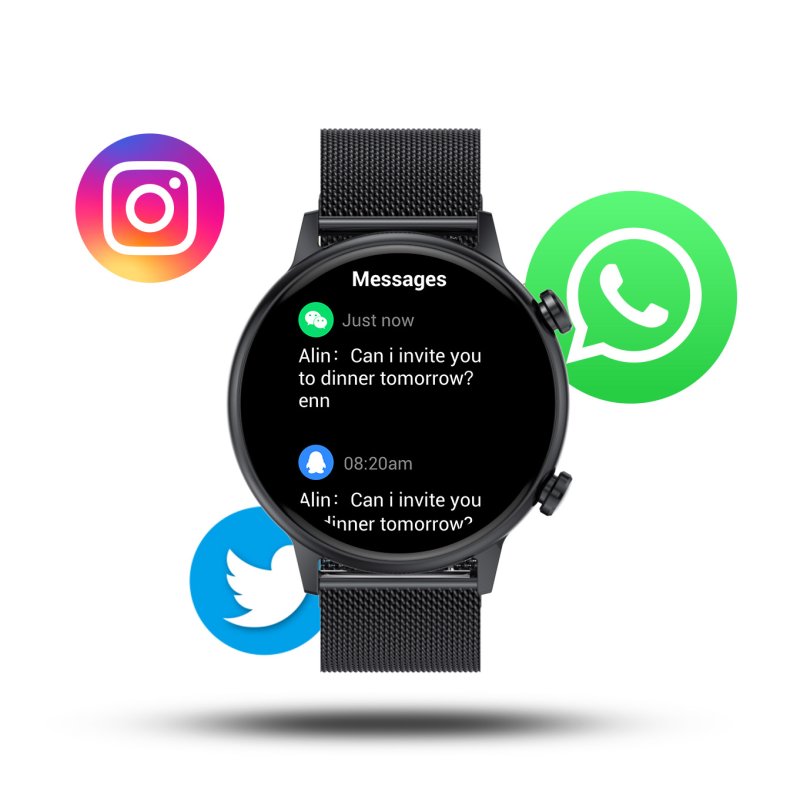 Smartwatch for women Manta Alexa Mini czarny