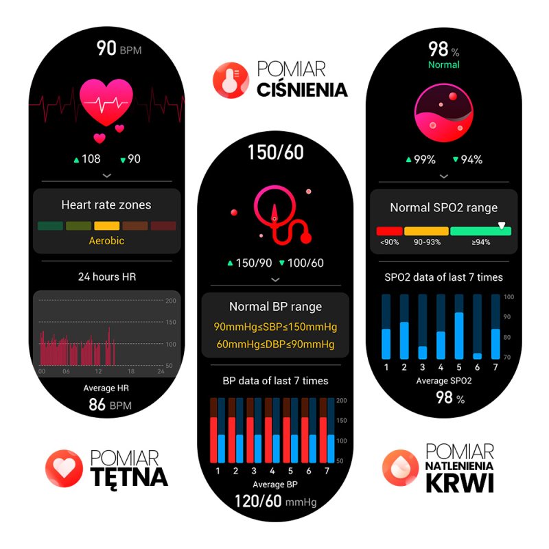 Smartwatch for women Manta Alexa Mini czarny