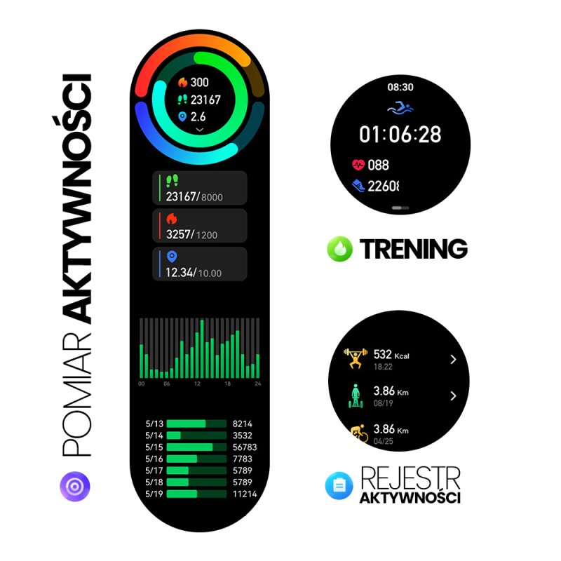 Smartwatch for women Manta Alexa Mini czarny