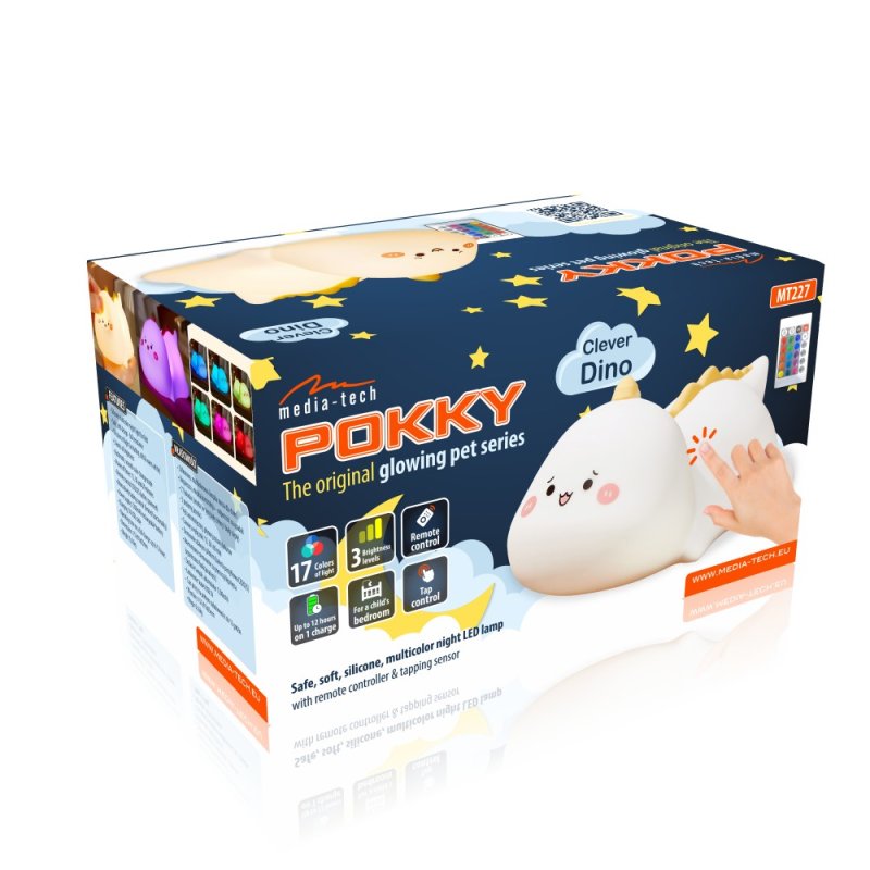 MEDIA-TECH NIGHT LAMP POKKY CLEVER DINO MT227