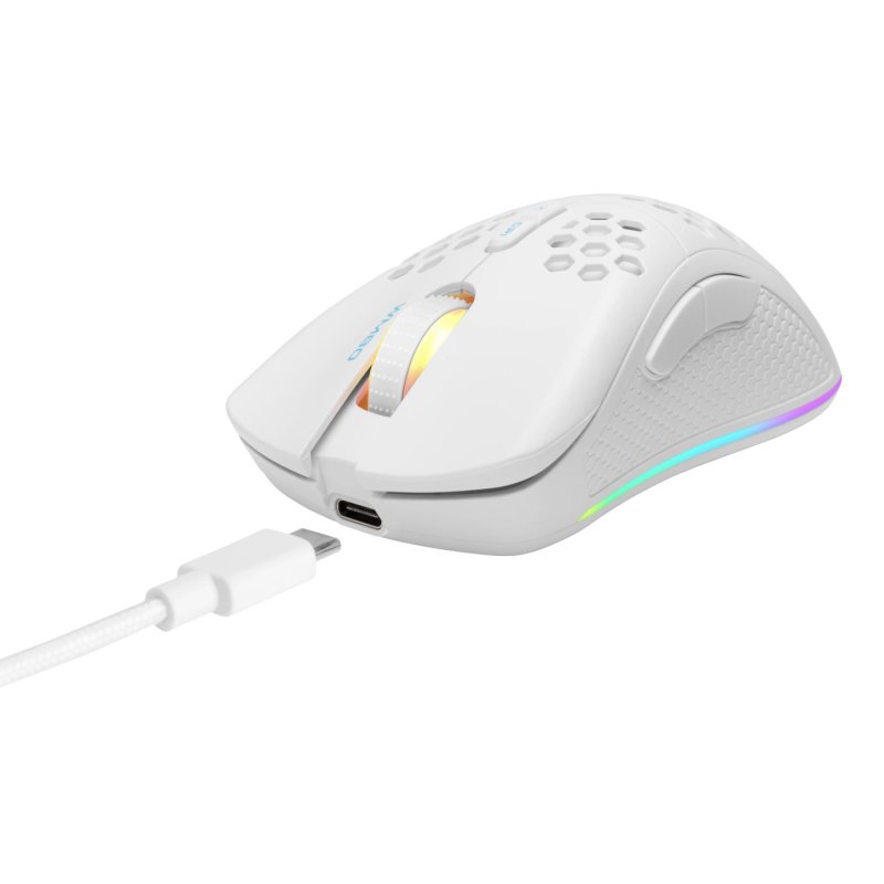 Deltaco Gaming GAM-120-W souris Droitier RF Wireless Bluetooth USB Type-A Optique 4800 DPI