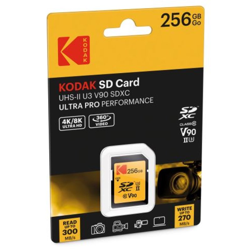 Kodak SD 256GB UHS-II U3 V90 Ultra Pro