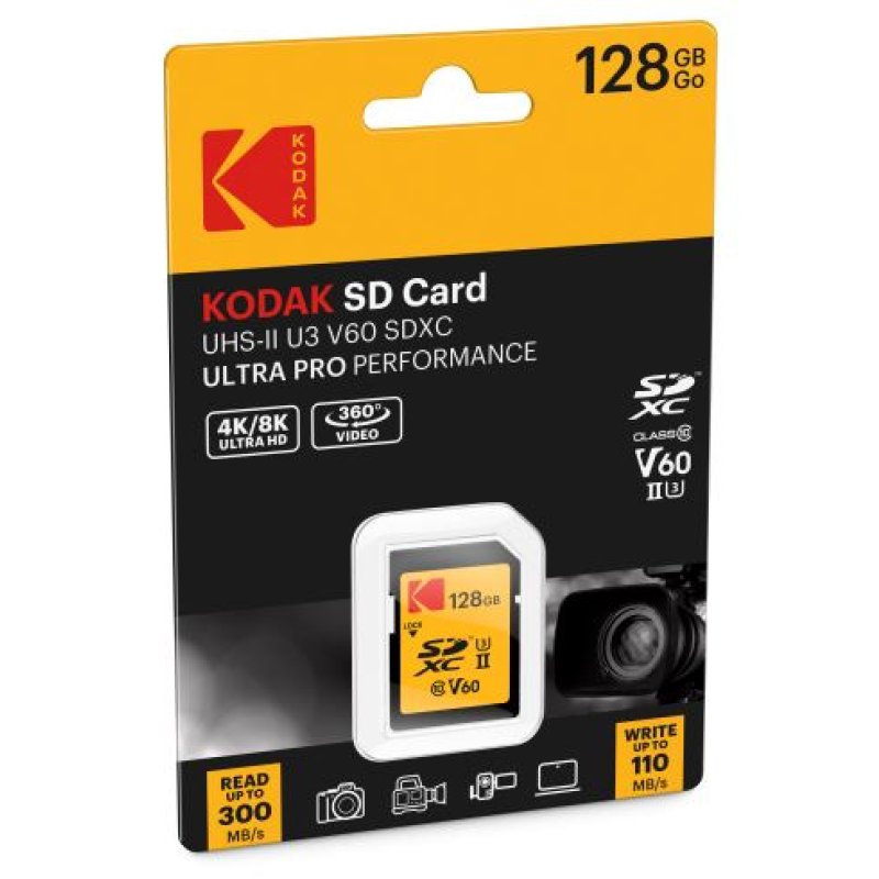 Kodak SD 128GB UHS-II U3 V60 Ultra Pro
