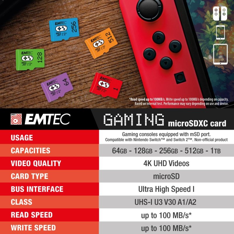 Emtec mSD 1TB UHS-I U3 V30 A2 Gaming