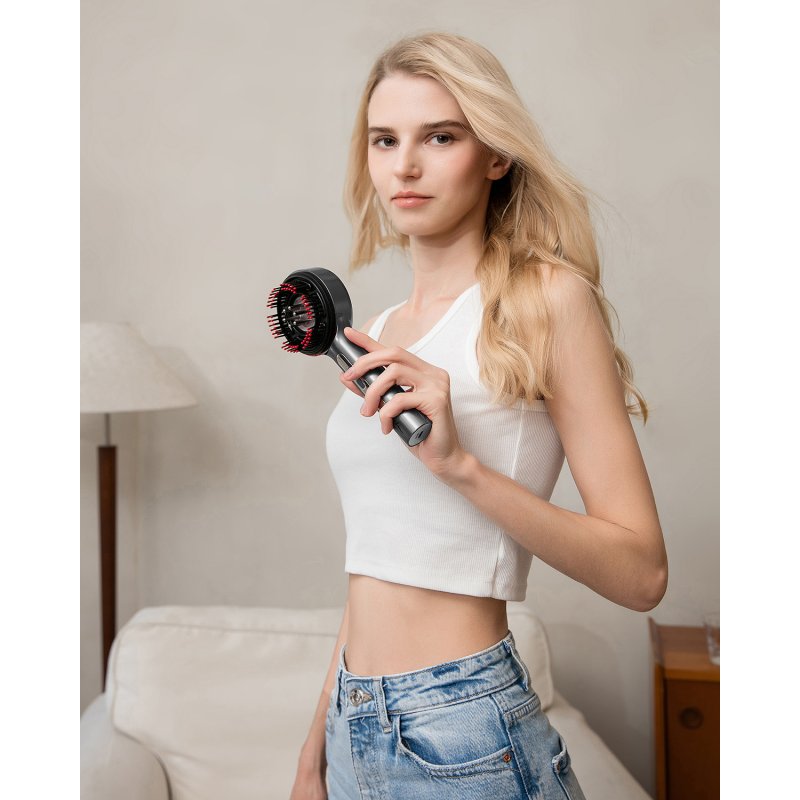 Regenerating hairbrush massager for hair and scalp MT6537