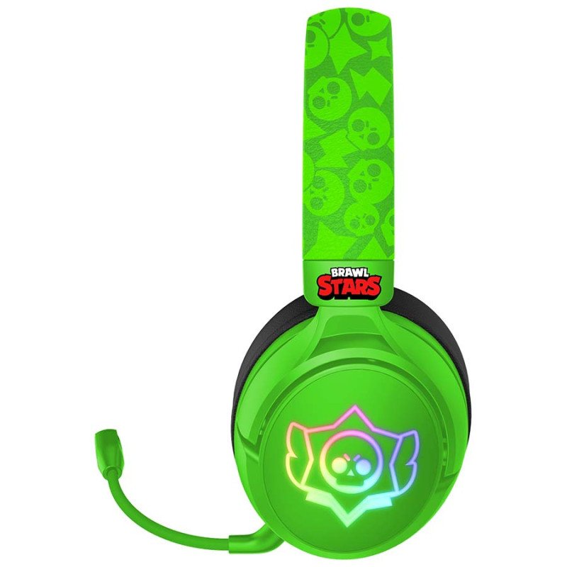 Subsonic Wireless Headset Skull Green All Platforms Led 7.1 /Multi