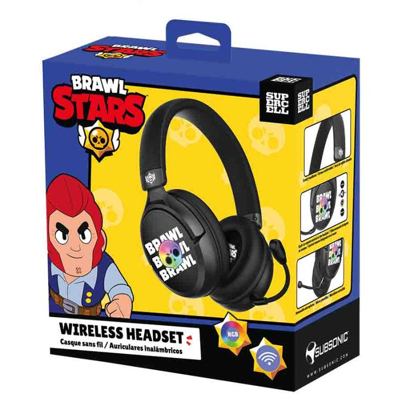 Subsonic Wireless Headset Brawl Black All Platforms Led 7.1 /Multi