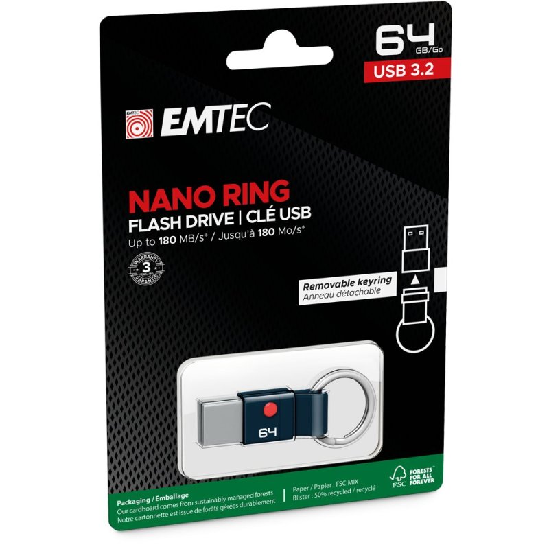 Emtec USB3.2 Nano Ring T100 64GB