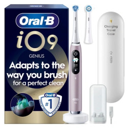 Oral B - iO9 Electric Toothbrush - Rose - 2 Brush Head, Charging Travel Case