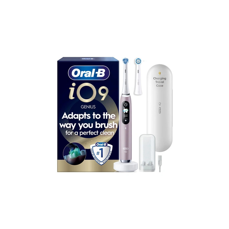 Oral B - iO9 Electric Toothbrush - Rose - 2 Brush Head, Charging Travel Case