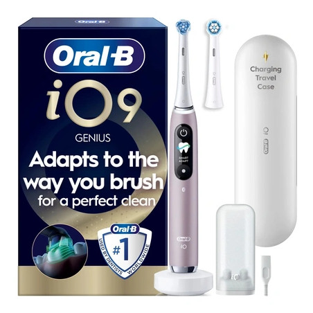 Oral B - iO9 Electric Toothbrush - Rose - 2 Brush Head, Charging Travel Case