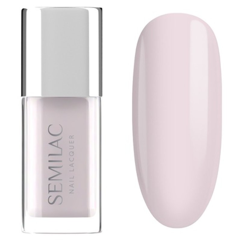 Semilac Nail Lacquer Classic Nail Polish 102 Sheer Milky Pink 9 Ml