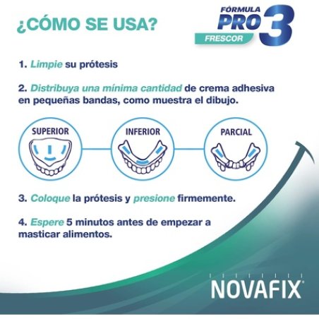 Novafix Pro3 Freshness Adhesive Cream for Artificial Dentures 50g