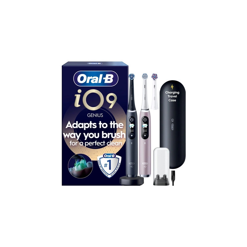 Oral B - iO9 Electric Toothbrush - Black & Rose - 2-Pack