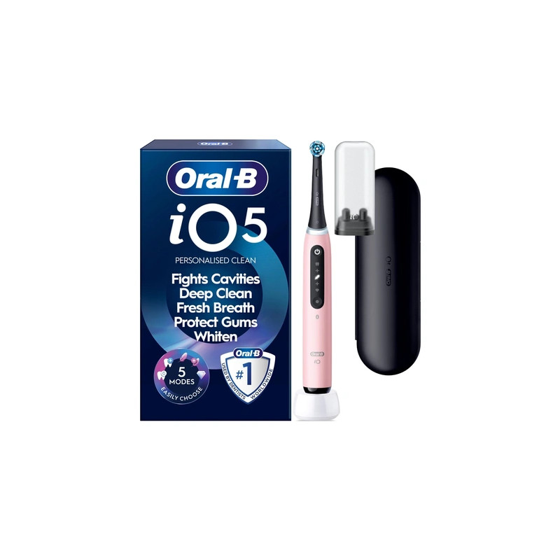 Oral B - iO5 Electric Toothbrush - Pink - 1 Brush Head, Premium Travel Case